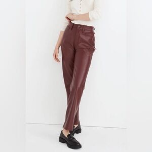 NWT Madewell The Perfect Vintage Straight Jean: Faux Leather Edition Dark 31